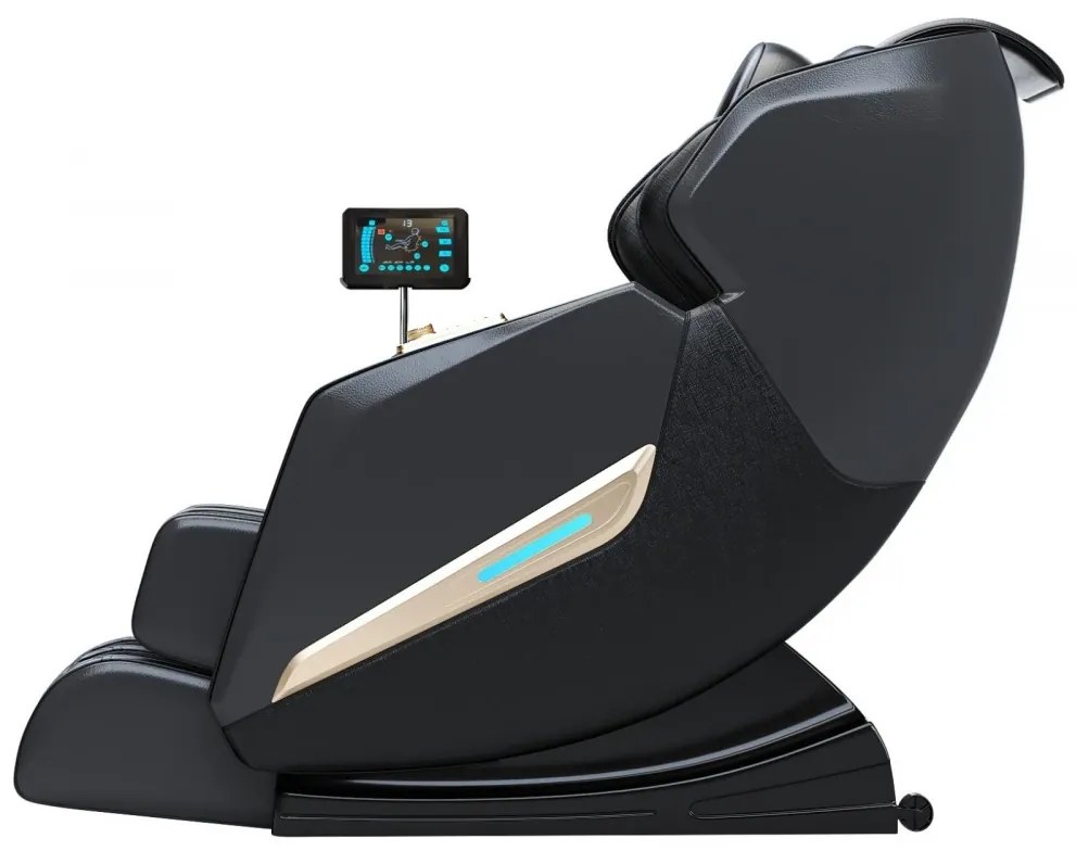 Fotoliu de masaj SULPICIUS, AI voce, Incalzire, Bluetooth, Display, Ecran tactil, Controler rapid cotiera, Zero Gravity, 2 Boxe, Moduri Automate, Suport Picioare extensibil, Piele PU Premium