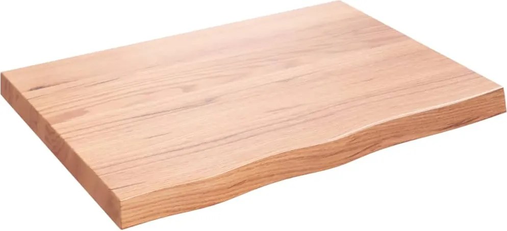 vidaXL Blat de baie, maro deschis, 80x60x(2-6) cm, lemn masiv tratat
