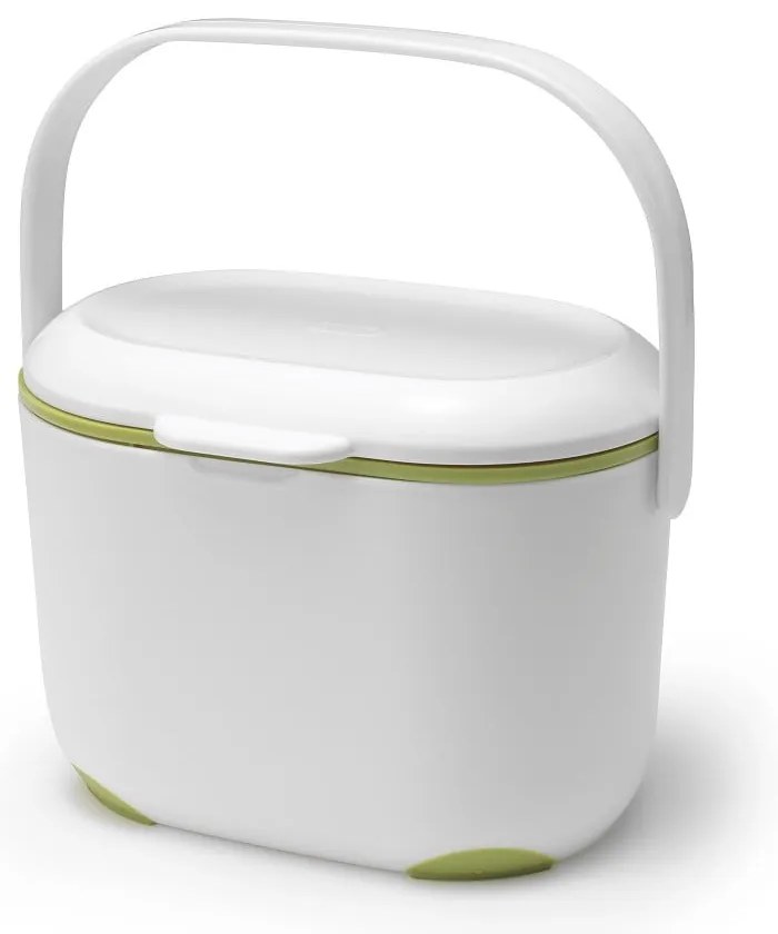 Recipient pentru deșeuri compostabile Addis Caddy, 2,5 l, alb-verde