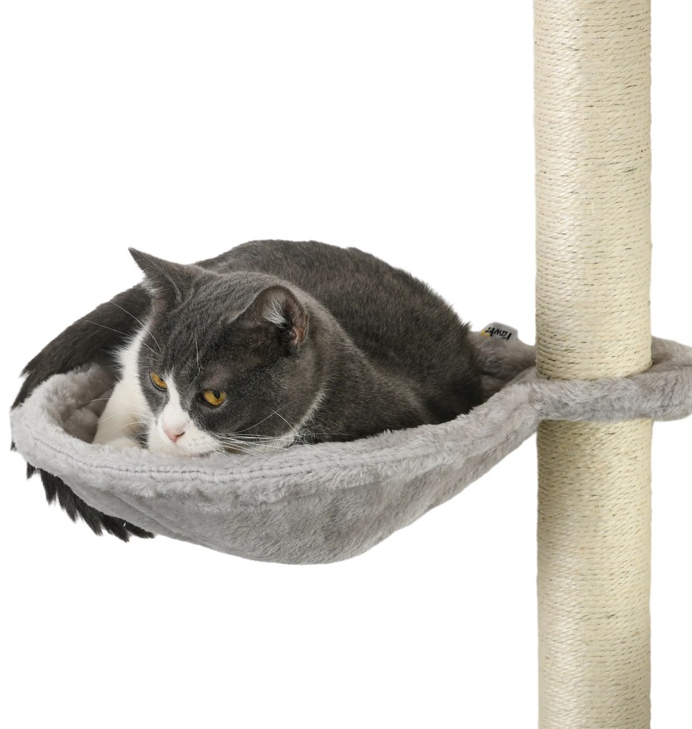 Set Mobilier Perete pentru Pisici, Platforme, Hamac, Scară și Stâlpi de Scrăcătat, Până la 5 kg, Confortabil și Sigur | Aosom Romania