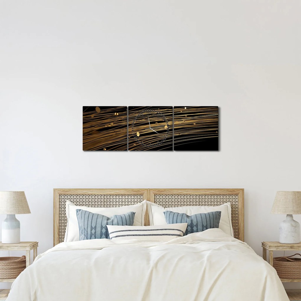 Tablou abstrat (cu ceas) (90x30 cm)