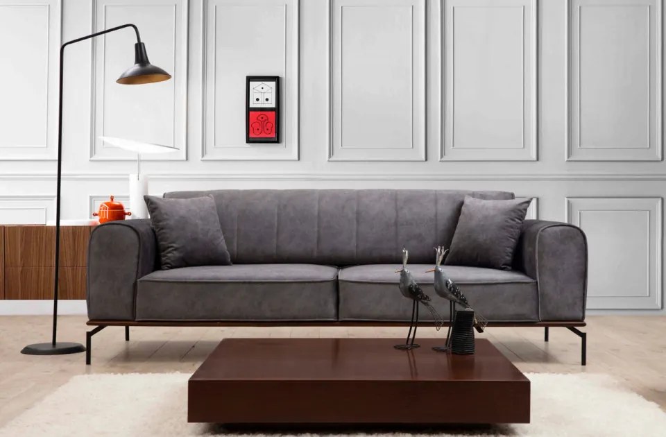 Canapea Extensibilă cu 3 Locuri Siesta Plain Back 3 Seater, Antracit