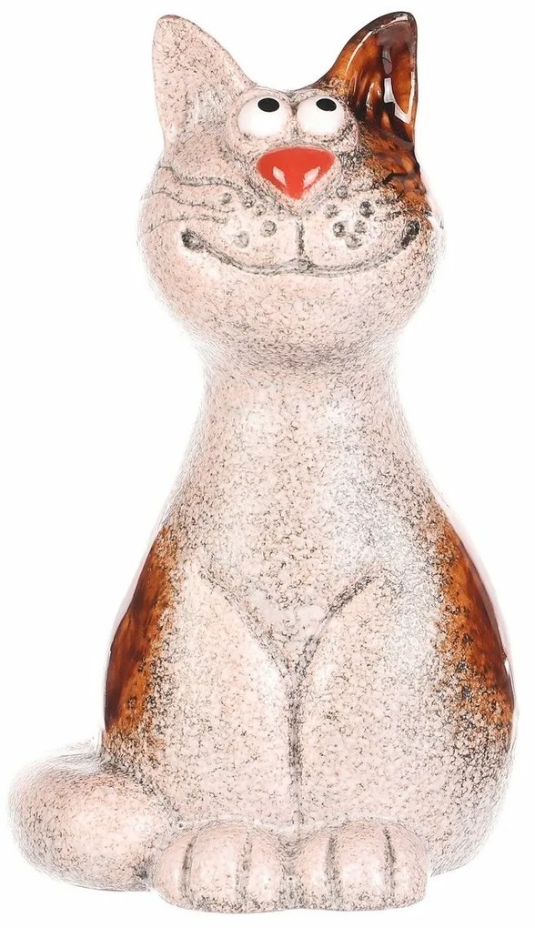 Decorațiune de grădină pentru gard Pisică, 9 x 9 x15 cm, ceramică, 15 cm