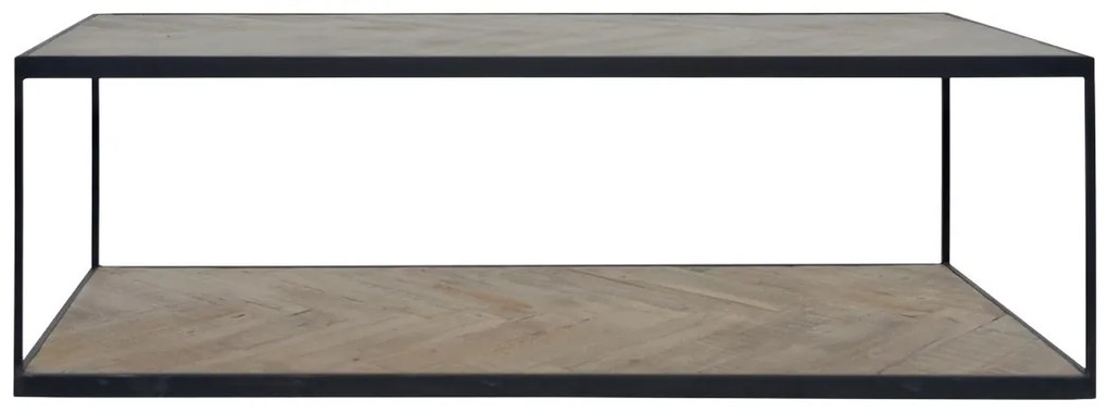 Masuta de cafea, natur, din lemn reciclat si metal, L120 cm, Versailles