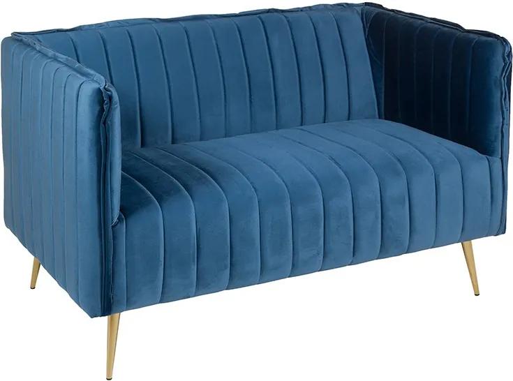 Canapea albastra din poliester 126 cm Art Santiago Pons