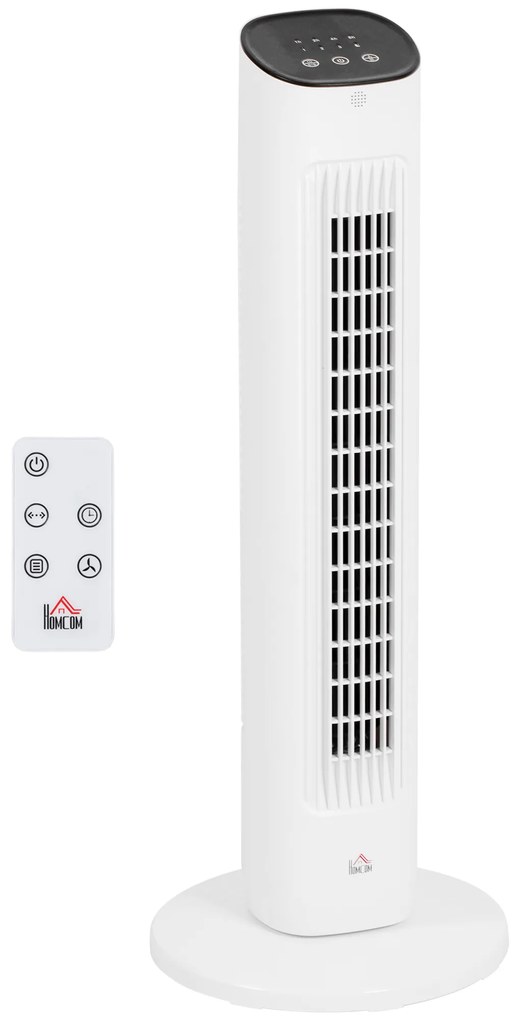 Ventilator turn HOMCOM cu telecomandă, 3 viteze, mod de repaus | Aosom Romania
