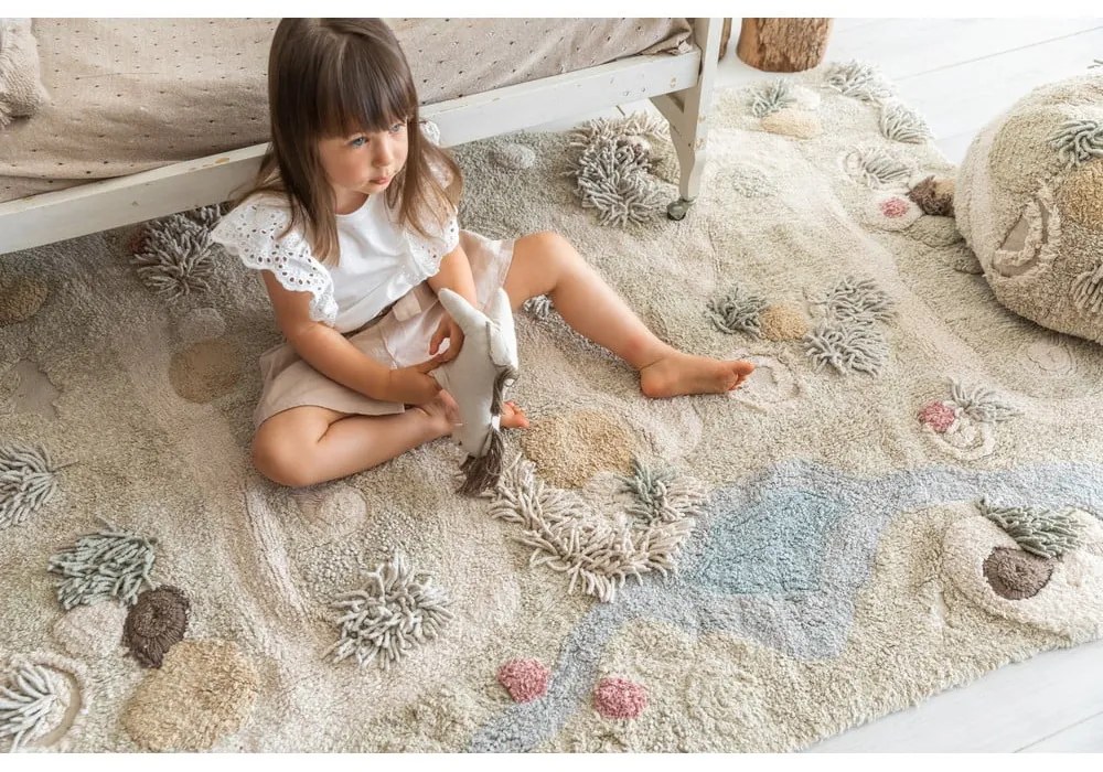 Covor de joacă pentru copii bej din bumbac 120x160 cm Path of Nature – Lorena Canals