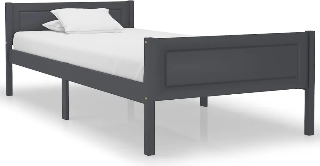 vidaXL Cadru de pat, gri, 100x200 cm, lemn masiv de pin