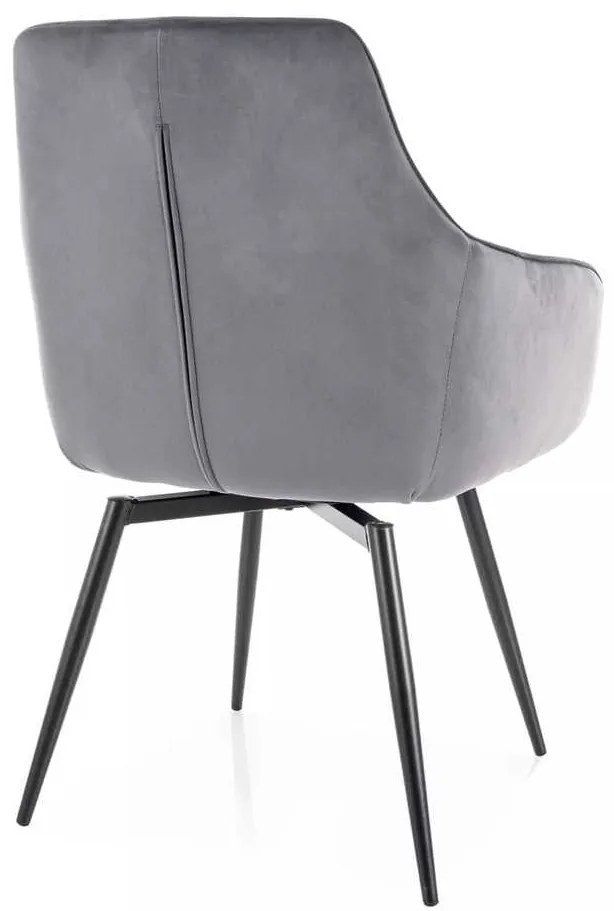 Scaun de bucătărie Alcano Velvet, gri
