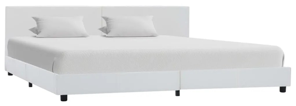 284767 vidaXL Cadru de pat, alb, 180 x 200 cm, piele ecologică
