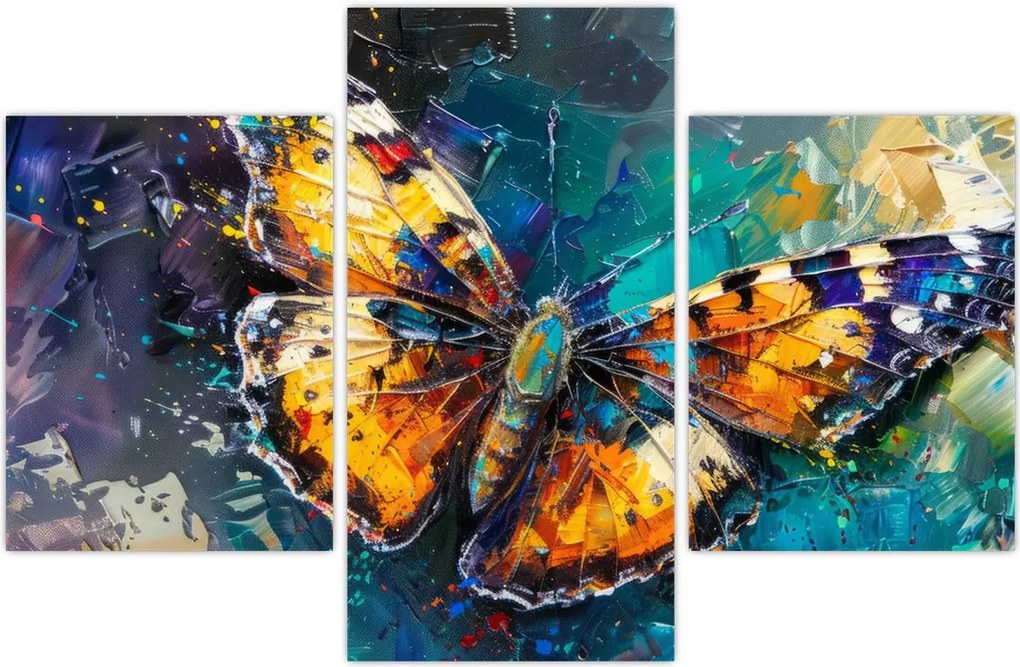 Tablou - Fluture, pictură în ulei (90x60 cm)