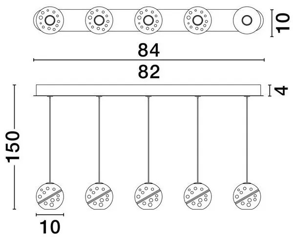 Lustra cu 5 pendule LED design modern LICIO
