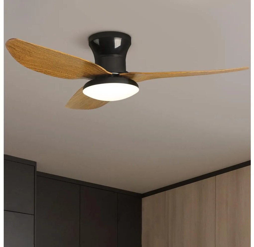 Ventilator LED dimabil de tavan Brilagi LED/30W/230V 3000-6500K negru/maro + telecomandă