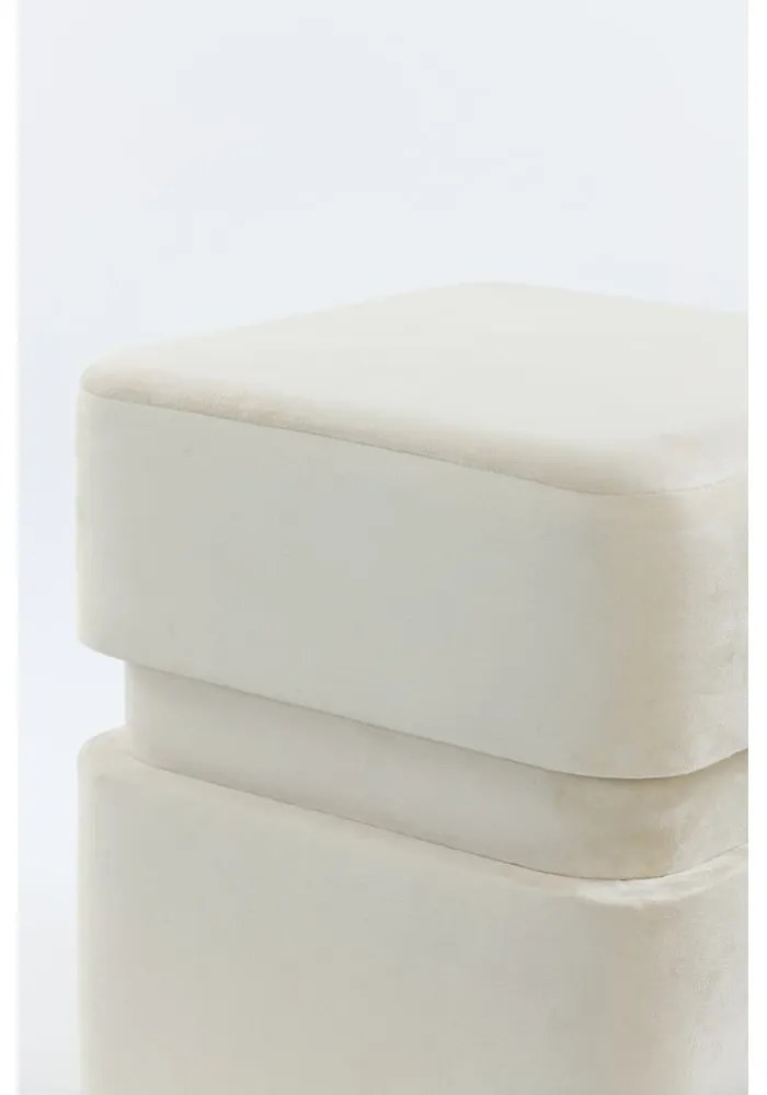 Taburet crem cu tapițerie din catifea Piazza – Light &amp; Living