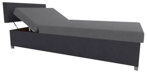 Pat tapițat DALLAS 108 x 205 cm, reglabil, cu spațiu de depozitare, gri/antracit