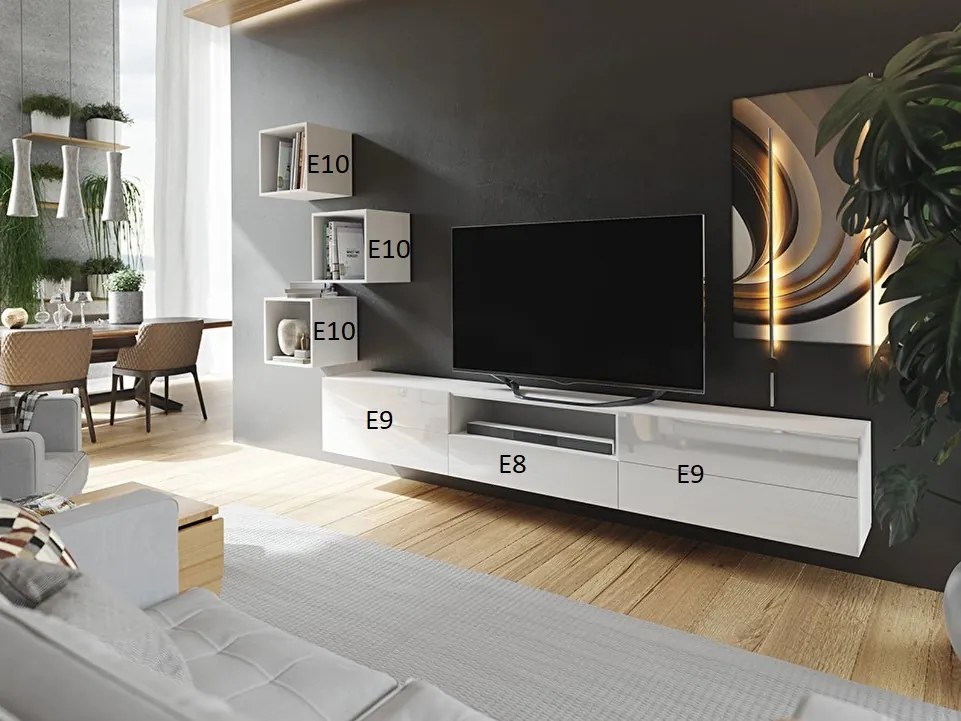 Mobilier living Berny 56 (alb + Alb lucios). 1087174