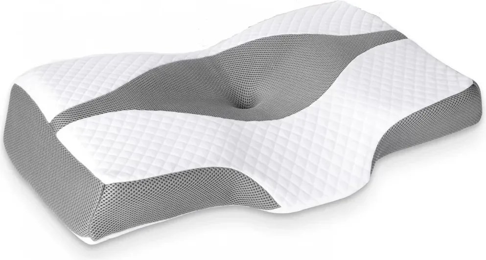 RESIGILAT- CERVI-SAN CERVICAL, pernă cervicală, puncte de eliberare a presiunii cervicale, ameliorează durerile de gât, umeri, design ergonomic, spumă cu memorie, husă detașabilă