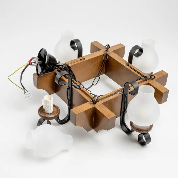 Lustră pe lanț Brilagi QUEEN 4xE14/40W/230V fag/nuc