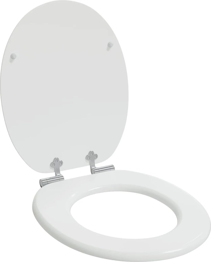 vidaXL Capac de toaletă cu închidere lentă Alb 44 x 38 cm Placă MDF