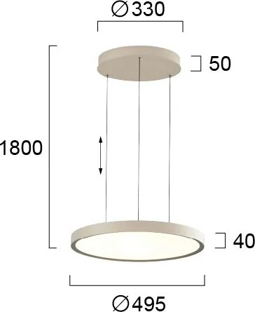 Lustră LED suspendată pe cablu DENVER LED/76W/230V bej