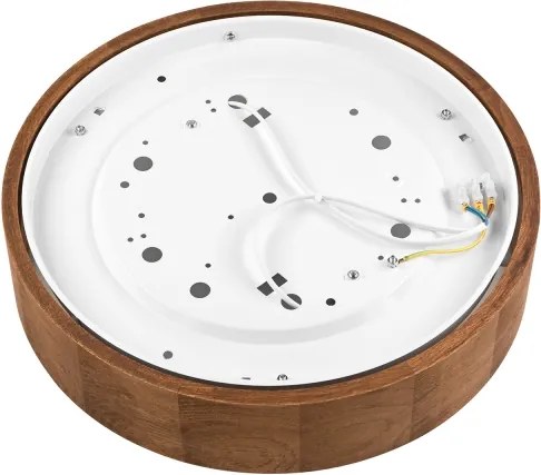BRILAGI - Plafonieră LED RGBW dimabilă CARVALHO, 2×E27/12W/230V, Wi‑Fi, finisaj stejar, Ø 37,5 cm