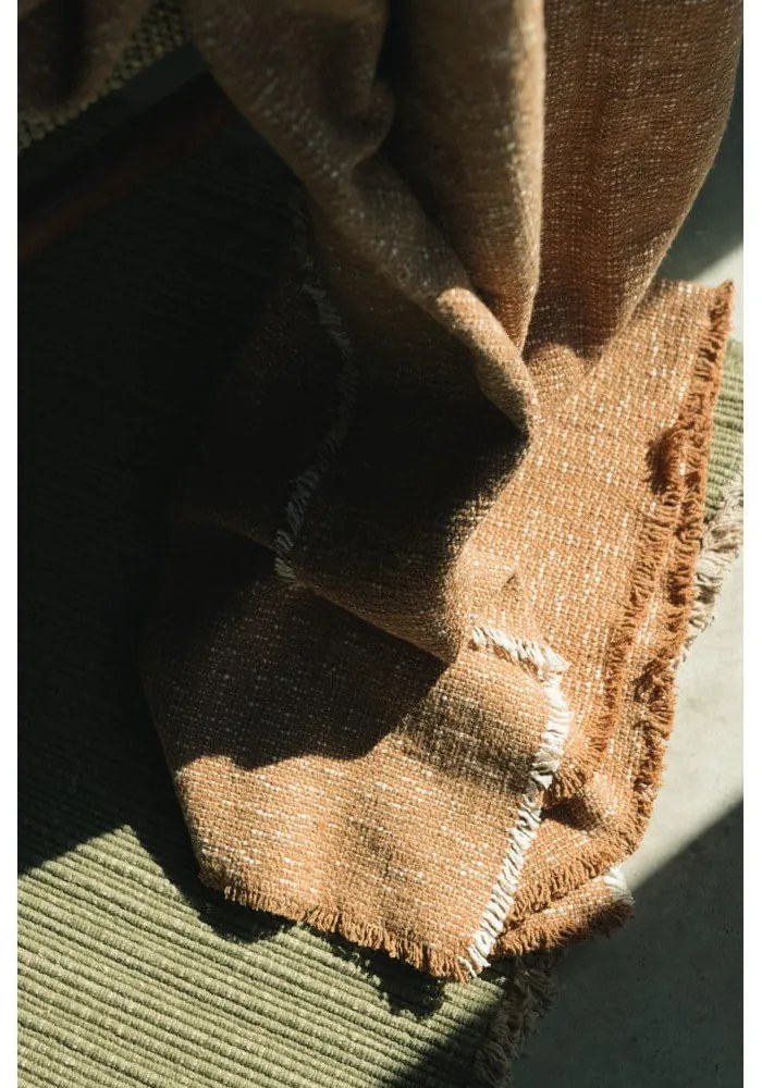 Pătură galben ocru din bumbac 130x180 cm Handloom – Lorena Canals