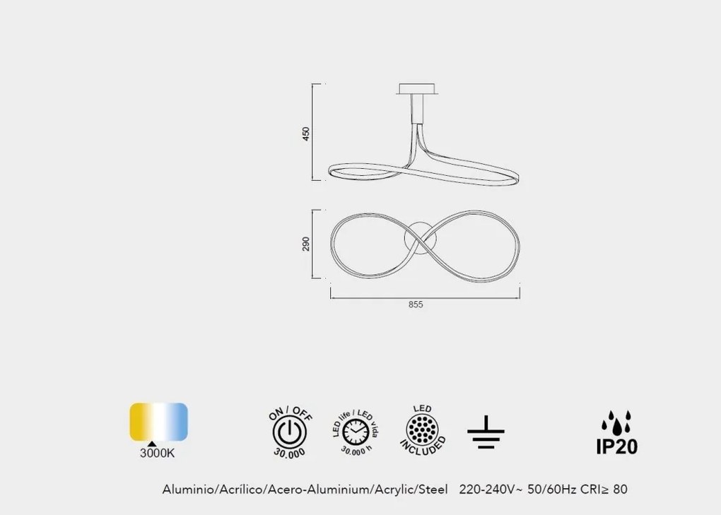 Lustra LED aplicata design modern NUR maro oxid