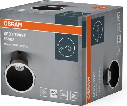 Osram - Spot încastrat LED SPOT TWIST LED/10W/230V Ø 9,3 cm alb/negru