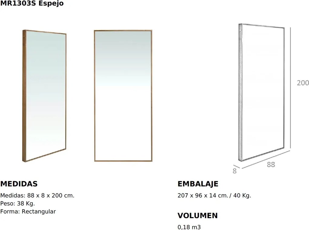 Oglinda decorativa Alline, 88x200cm
