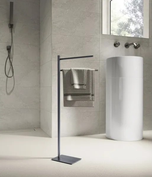 Gedy - Suport pentru prosoape TRILLY, 83,5 cm, gri metalizat