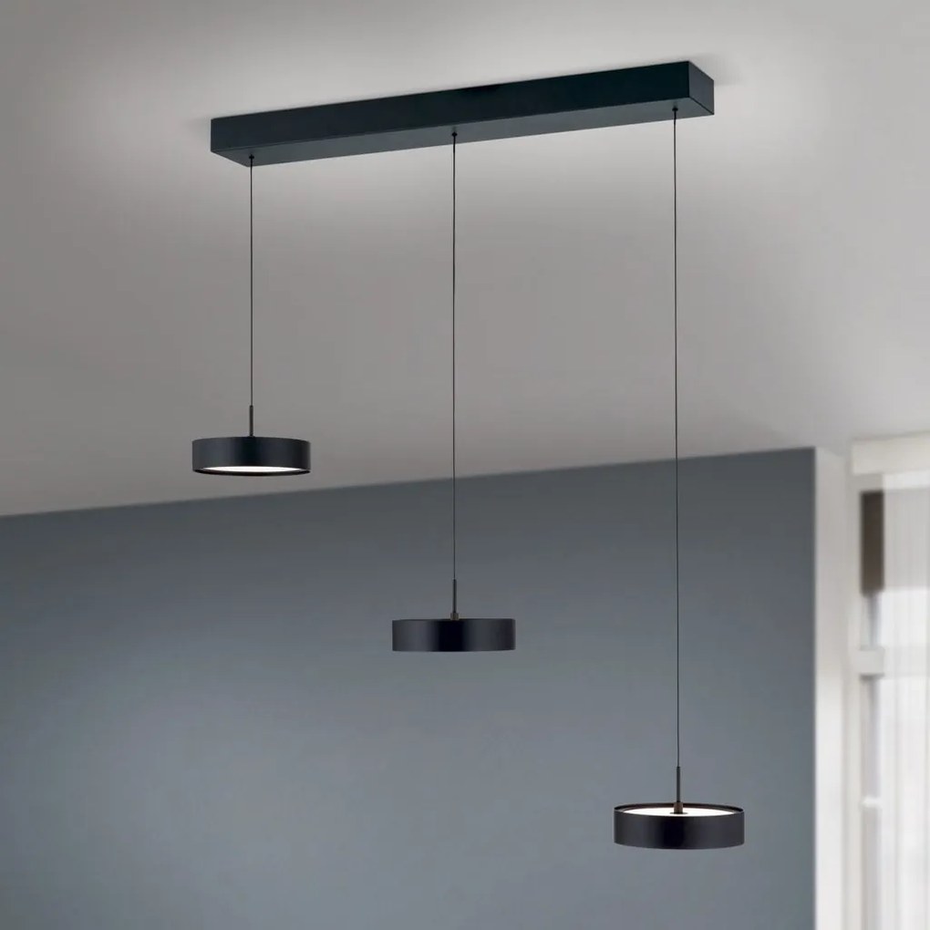 Lustra LED suspendata iluminat ambiental TEIDE negru