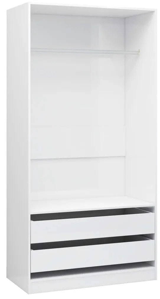 800609 vidaXL Șifonier, alb extralucios, 100x50x200 cm, PAL