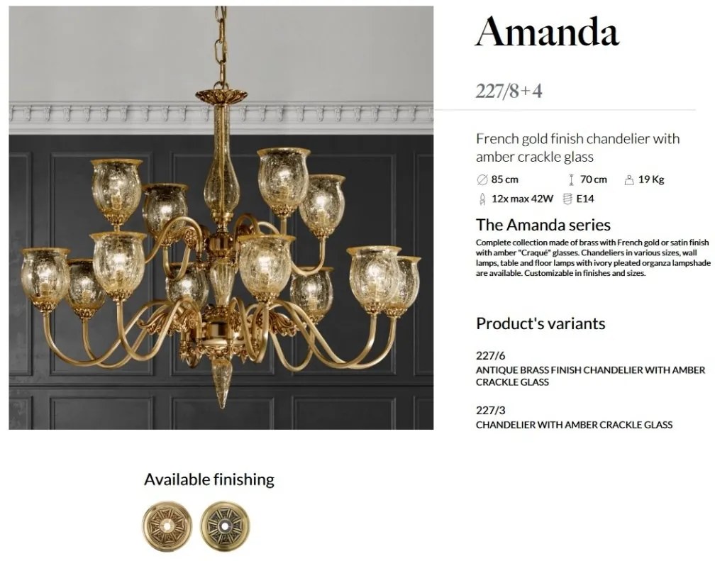 Candelabru LUX design clasic realizat manual Amanda 12L