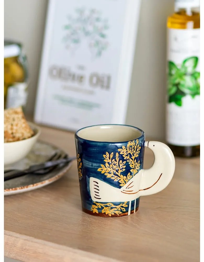 Cană albastră din gresie 260 ml Hezha – Bloomingville