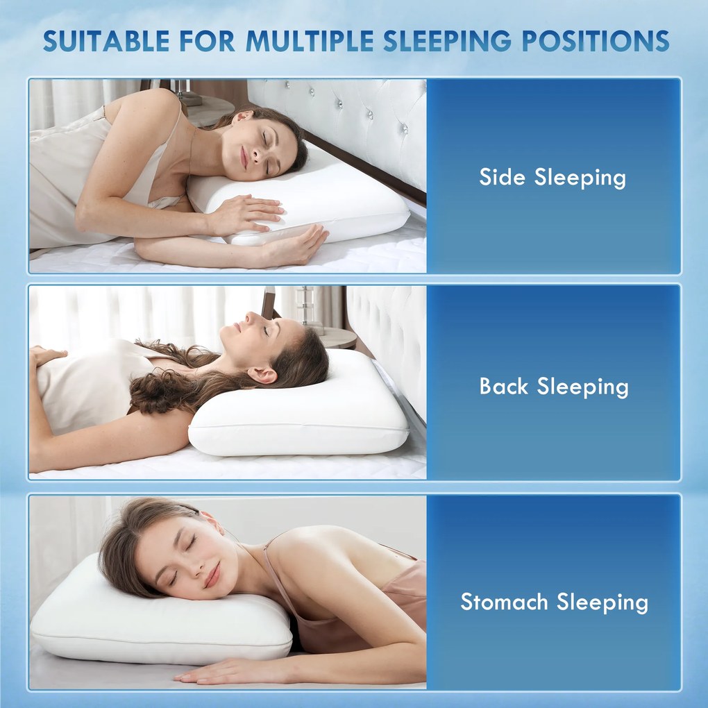 HOMCOM Pernă Memory Foam cu Husă Detașabilă 60x40x10 cm Crem | Aosom Romania