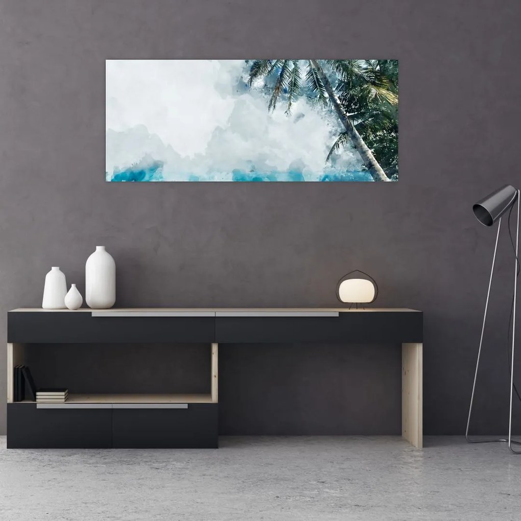 Tablou - Palmier lângă mare (120x50 cm)
