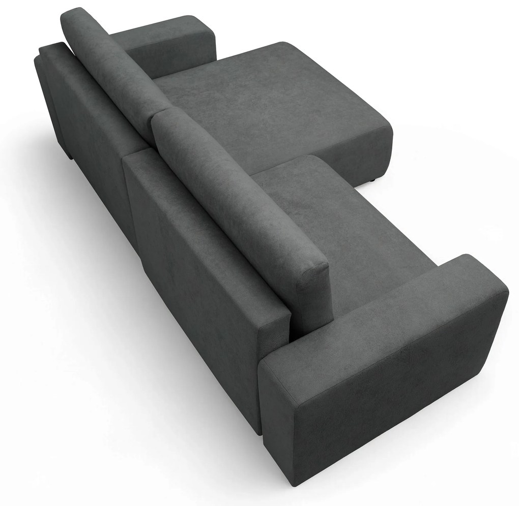 Colțar extensibil Avia L universal - grafit stofă boucle Gerra 120