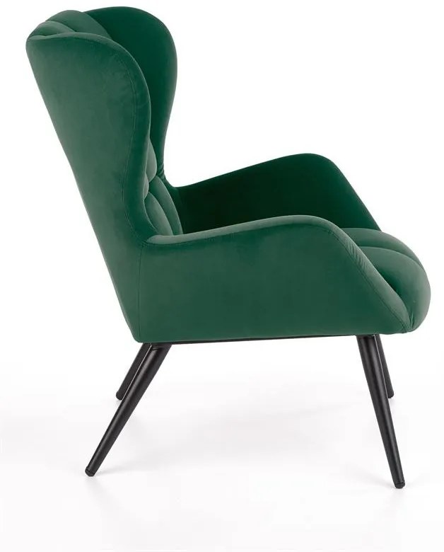 Fotoliu Tyrion velvet verde H91 cm