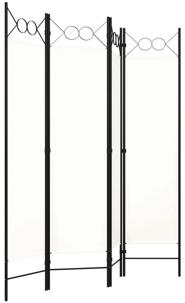 320706 vidaXL Paravan de cameră cu 4 panouri, alb, 160x180cm