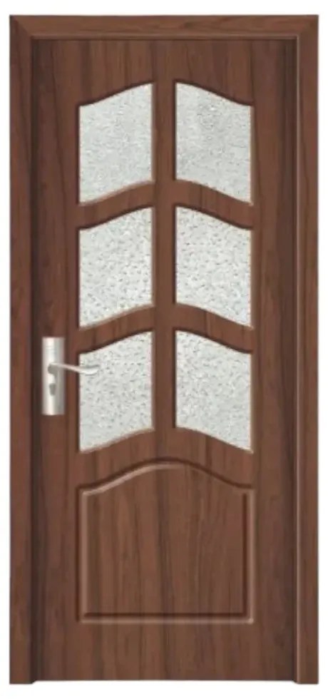 Usa Interior din MDF Novo Doors ND109, Cadru din Lemn Masiv, Geam Sablat, KIT COMPLET, Toc , Manere si balamale incluse (Culoare: Wenge, Toc: