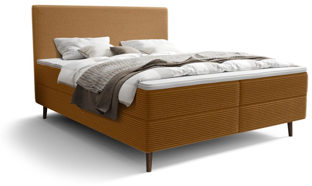 Pat de o persoană 120 cm Napoli Bonell (caramel) (cu somieră, cu sp. depozitare). 1082432