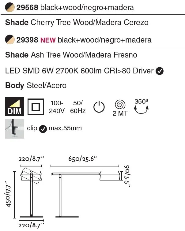 Veioza LED / Lampa de masa dimabila design deosebit LOOP frasin 29398