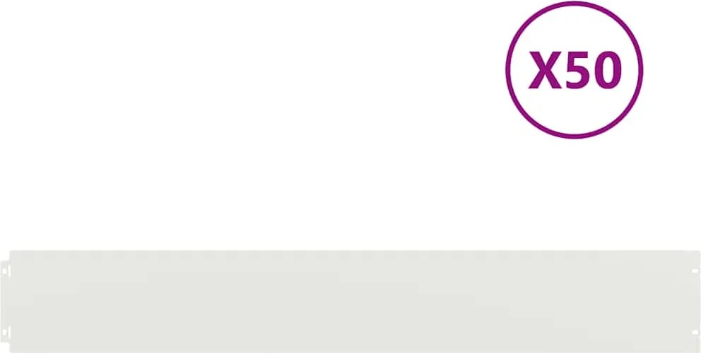 vidaXL Borduri de gazon 50 buc Alb 15x103 cm Oțel laminat la rece