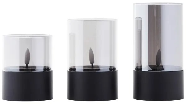 Brilliant - Set 3x lumânări LED BOUGIE LED/2xAA IP44 negru/fumuriu