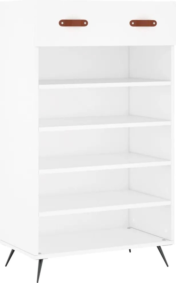 vidaXL Pantofar, alb, 60x35x105 cm, lemn compozit