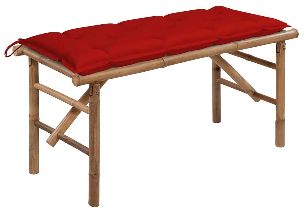 vidaXL Bancă de grădină pliabilă cu pernă, 118 cm, bambus
