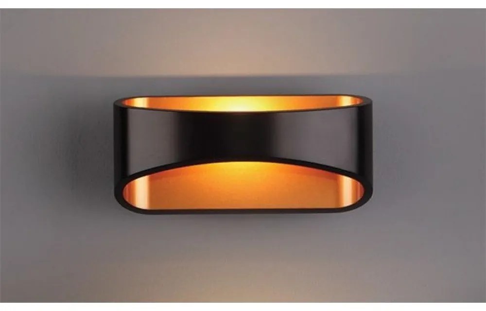 Aplica de perete LED Hugo negru/auriu W0054 MX