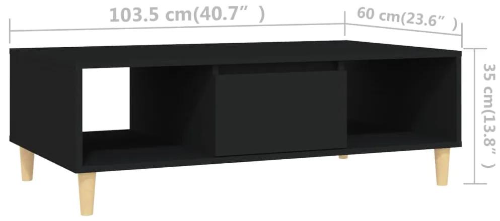 Masuta de cafea, negru, 103,5x60x35 cm, PAL 1, Negru