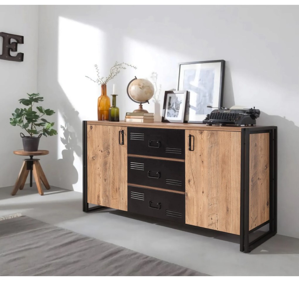 Mobilier living Cosmopolitan 1 (Pin atlantic + Negru). 1089383