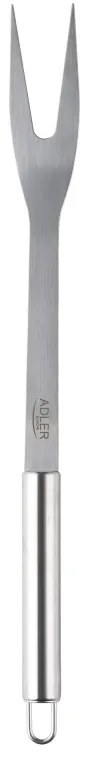 Set ustensile pentru gratar Adler AD 6729, 4 piese, Otel inoxidabil, Carcasa din aluminiu, Orificii de agatare, Argintiu